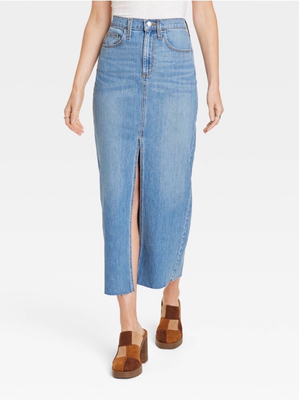 Universal Threads High-Rise Denim Maxi Skirt